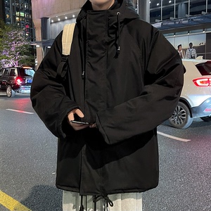 2021冬港风宽松休闲棉服男连帽棉衣纯色棉袄上衣MY6002图片