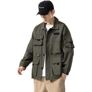 2021春新款日系ins立体口袋工装夹克外套男大码上衣JK08-P80控108图片