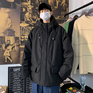 2020冬加棉加厚港风百搭连帽棉衣男休闲宽松外套MY6002图片