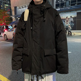 2021冬港风宽松休闲棉服男连帽棉衣纯色棉袄上衣MY6002，男装棉衣，星座810(原QT5070)