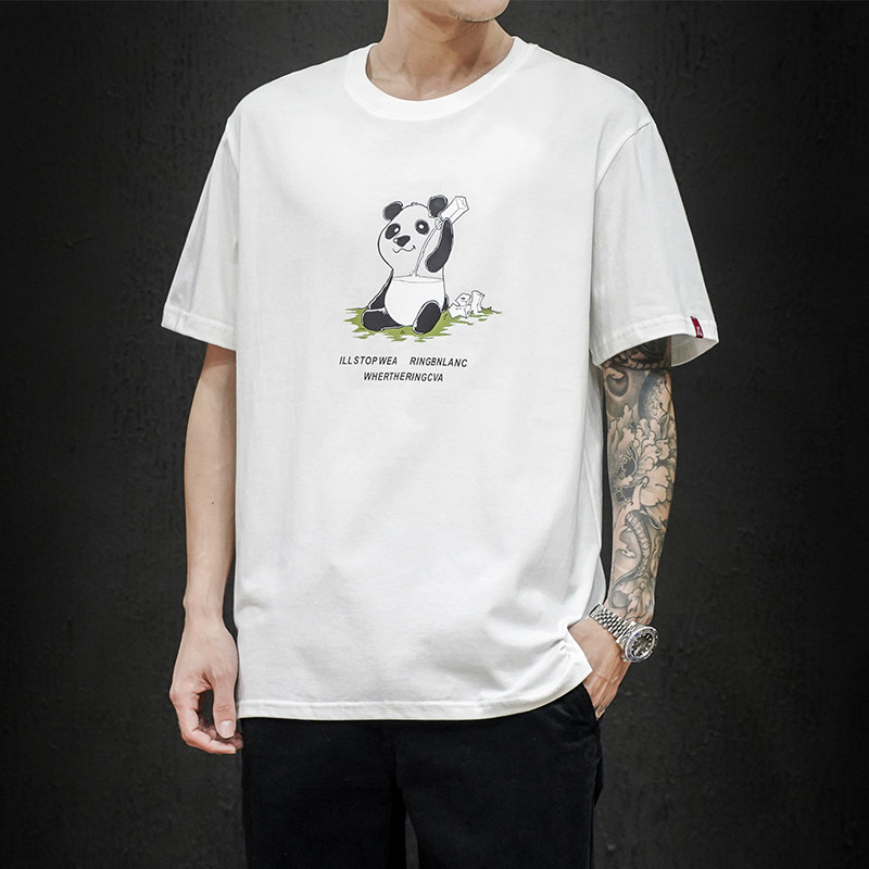 2021夏季短袖T恤男熊猫印花圆领半袖T2006,男装T恤,星座810(原QT5070)