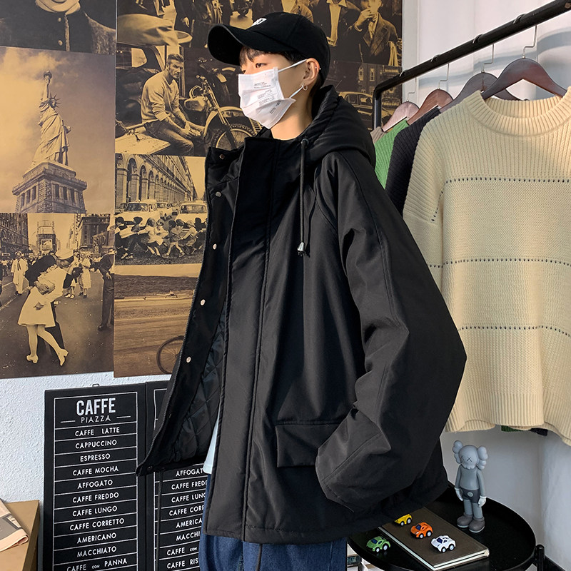 2020冬加棉加厚港风百搭连帽棉衣男休闲宽松外套MY6002,男装棉衣,星座810(原QT5070)