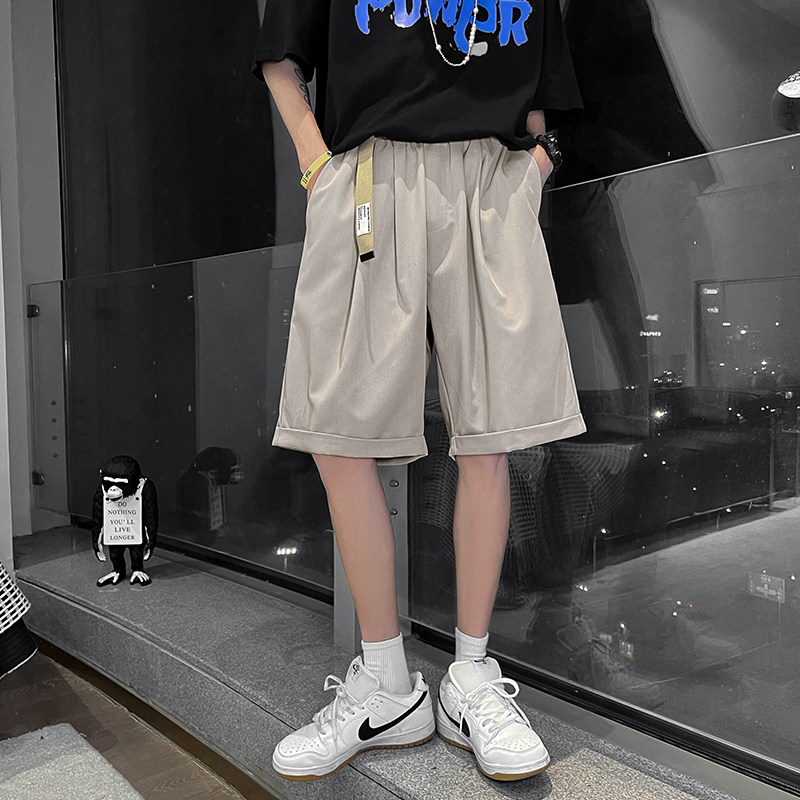 2022港风夏款休闲裤西装裤潮男短裤冰丝薄款五分裤D,男装休闲裤,星座810(原QT5070)