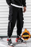 日系ins爆款多口袋工装裤男加绒加厚大码束脚裤K19-P70控88，男装休闲裤，星座810(原QT5070)