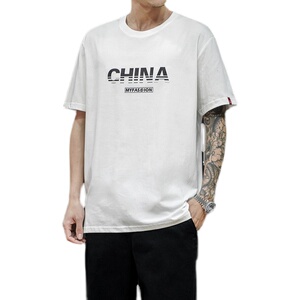 2021夏季新款china印花短袖T恤半袖打底衫圆领T2005图片