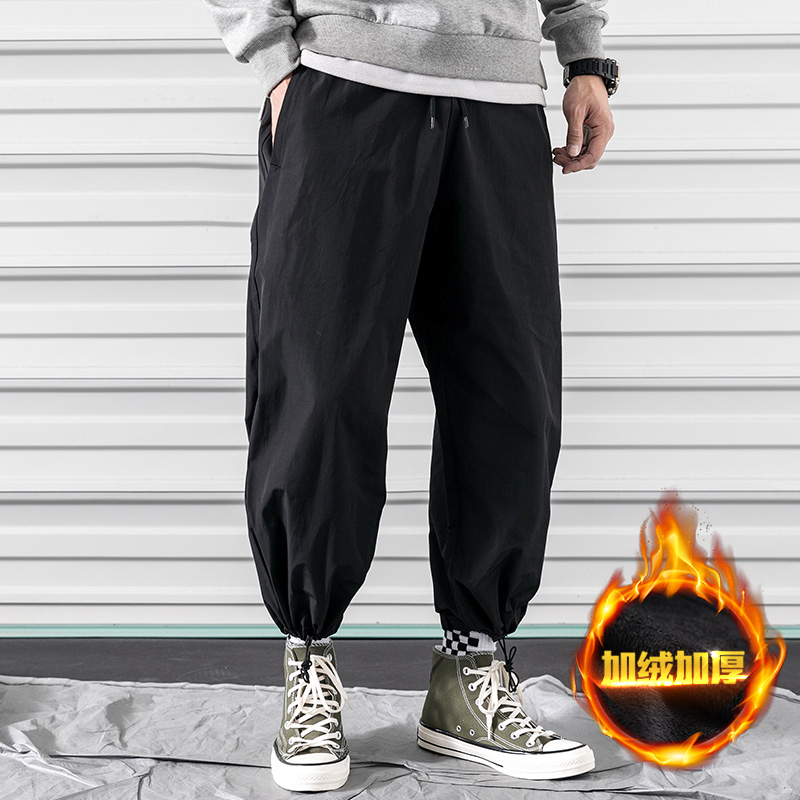 ins百搭纯色休闲裤男加绒加厚宽松束脚裤加绒，男装休闲裤，星座810(原QT5070)