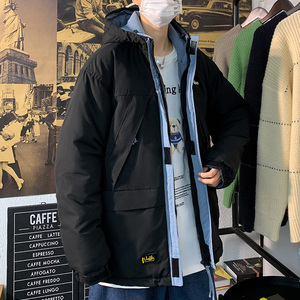 海报景 港风棉袄男士连帽工装多口袋棉衣冬装棉服SY03图片
