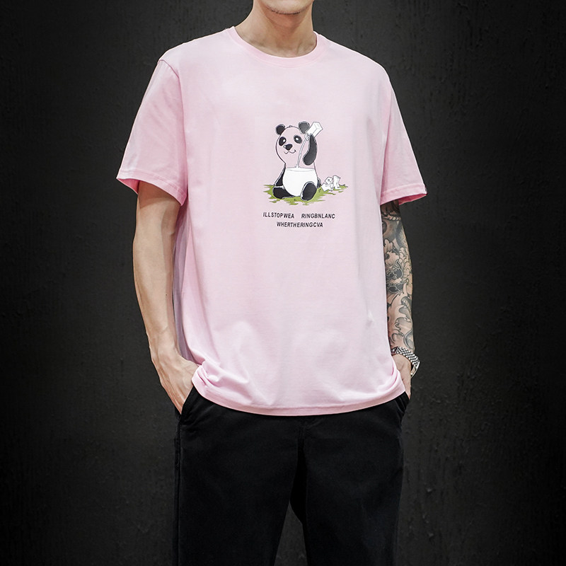 2021夏装熊猫短袖T恤宽松圆领上衣T2006,男装T恤,星座810(原QT5070)