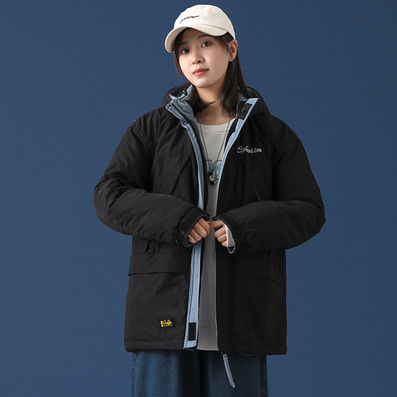 中性风蓝底棉衣男宽松连帽拼色棉服情侣外套冬SY03-P120控158,男装棉衣,星座810(原QT5070)