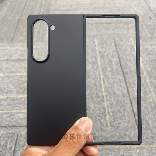 适用三星Galaxy Z Fold 6肤感纯黑超薄折叠屏手机壳简约纯色zfold5外壳三星w24心超薄全包防摔4保护套男高级3