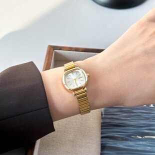 手表气质小表盘高颜值ins风高档 小众高级感气质银色链条竹节女款