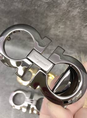 菲拉皮带扣平滑高档实心纯铜男士八字腰带配件时尚3.5cm皮带头