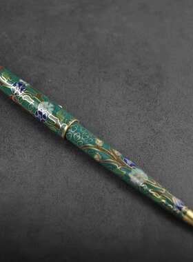 八十年代出口创汇产品景泰蓝掐丝珐琅库存老货圆珠笔按压款工艺品