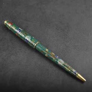 八十年代出口创汇产品景泰蓝掐丝珐琅库存老货圆珠笔按压款工艺品