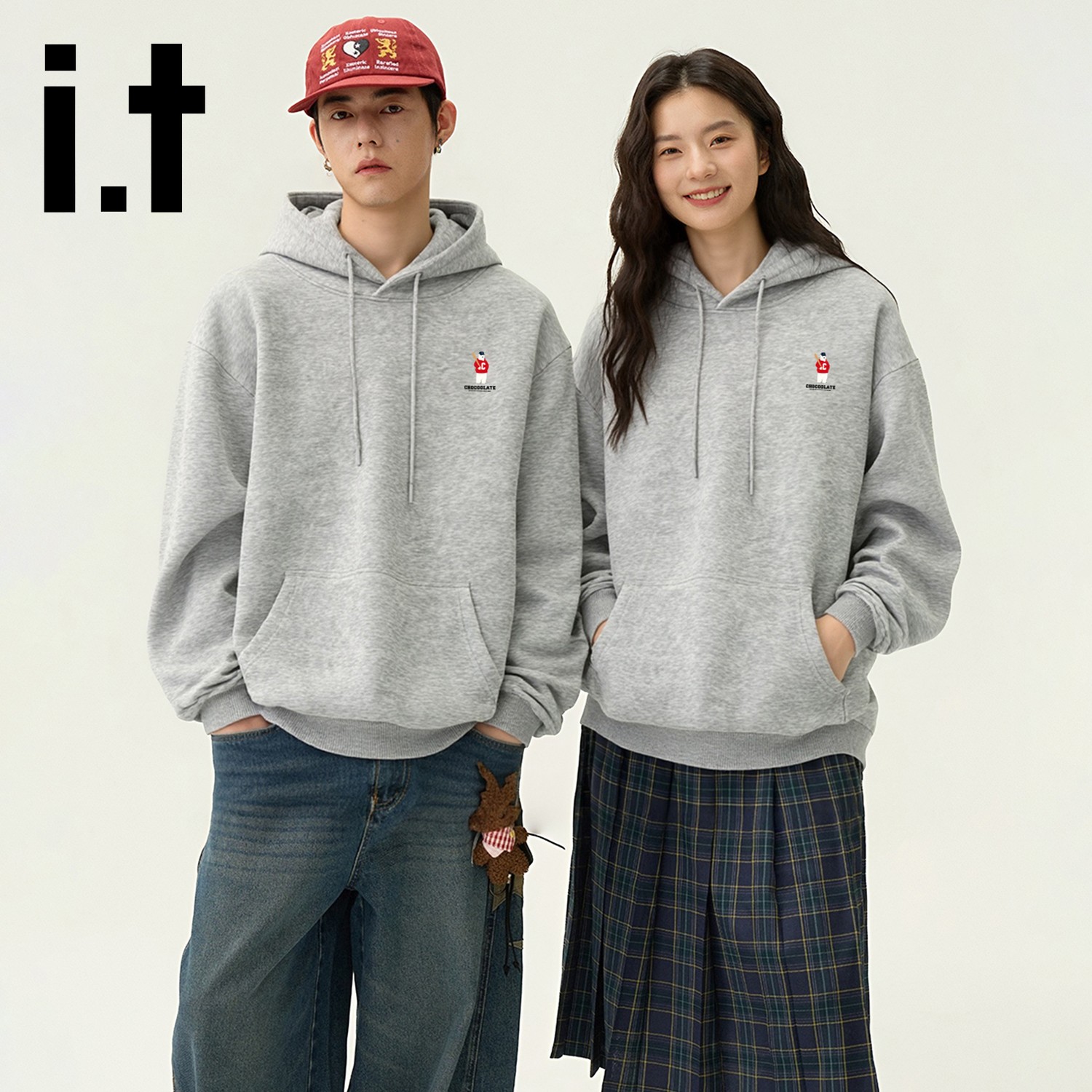 潮牌宽松连帽卫衣男女情侣款帽衫