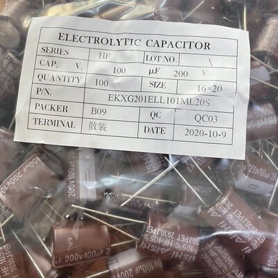 议价200v100uf 体积16x20艾华AISHI电解电容高频可维修