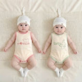 婴儿衣服夏天包屁衣女宝男宝薄款 哈衣爬服莫代尔背心新生儿包臀衣