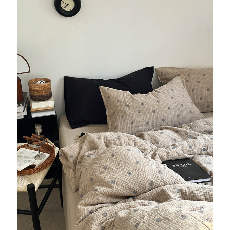 床单款四件套三层纱法式松软