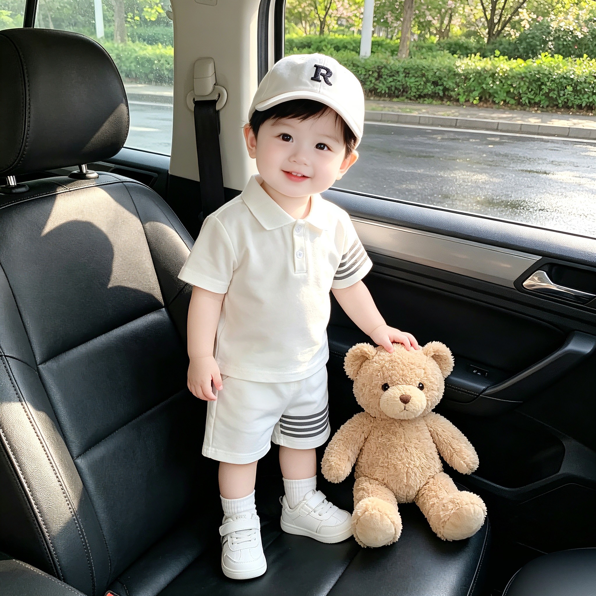 男宝宝夏季套装小童超洋气polo衫运动装短袖短裤两件套婴儿衣服薄