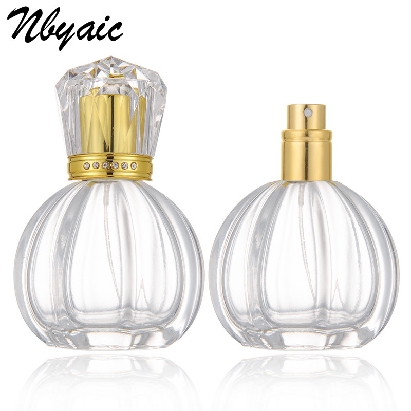 精致50ml便携香水分装瓶大容量化妆水喷雾高档玻璃按压式南瓜空瓶