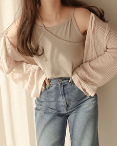 日单原单设计感春夏季新款系带挂脖式打底内搭小吊带背心上衣女