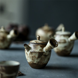 景德镇手工柴烧南蛮烧侧把壶急须壶裸烧紫砂单个茶壶日式功夫茶具