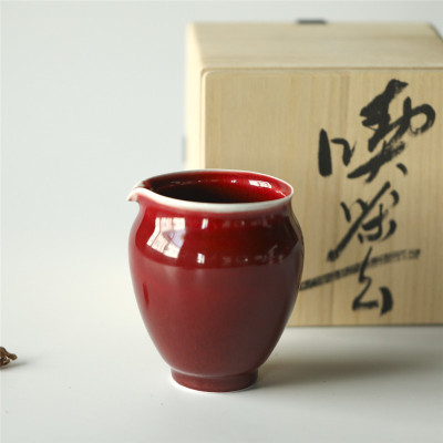 景德镇复古纯手工柴烧开片原矿郎红公道杯陶瓷茶具茶海匀杯分茶器