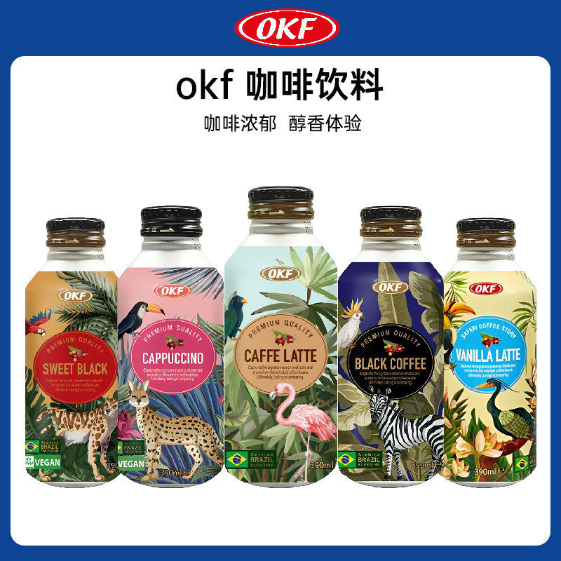 临期特卖特价韩国原装OKF咖啡饮料铝罐阿拉比卡咖啡豆提神醒脑0脂