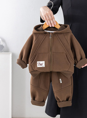 品牌特价撤柜0-5岁男童女童运动休闲加厚夹棉保暖两件套 MT255202