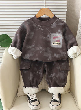 品牌特价撤柜秋冬新款0-4岁男童帅气休闲加厚夹棉两件套 YH255205