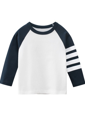 品牌三折特价撤柜清仓童装中小童春秋长袖t恤三条杠衣潮3046