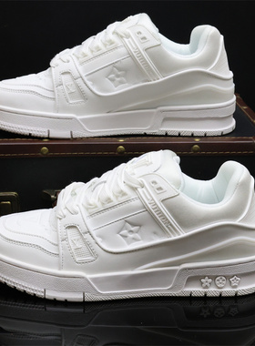 轻奢白色厚底板鞋男女同款厚底内增高学生运动休闲鞋大码小白鞋男