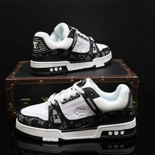 潮牌大码46码男鞋黑白牛仔板鞋情侣小白鞋男学生内增高休闲运动鞋