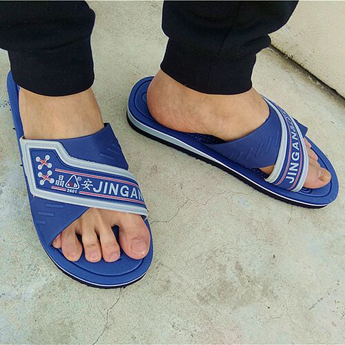 晶安大牌拖鞋泡沫轻便静音防滑宿舍拖鞋男厚底吸汗出差旅行凉拖夏