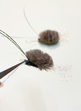 猫玩具猫咪丰容玩具鹿毛仿真昆虫逗猫棒替换头天然动物毛羽毛响纸