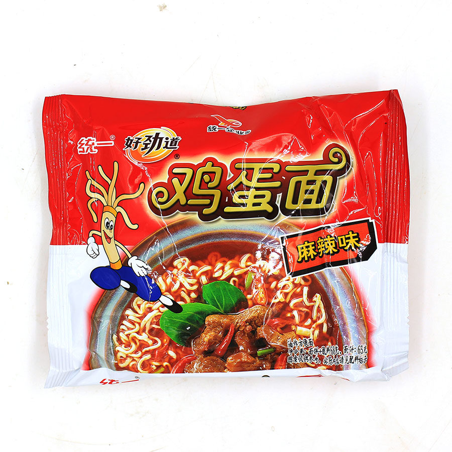 统一好劲道鸡蛋面62g麻辣干吃快餐面干脆面面面劲道升级经典美食