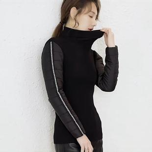 羽绒棉袖打底衫女冬袖子加厚加棉毛衣穿马甲神器手臂不冷保暖毛衣