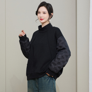 袖子加棉加厚加绒宽松大码卫衣羽绒棉袖上衣女冬配马甲内搭打底衫