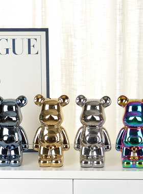 网红爱心暴力熊客厅酒柜摆件北欧高档潮玩电视柜小熊房间装饰物品