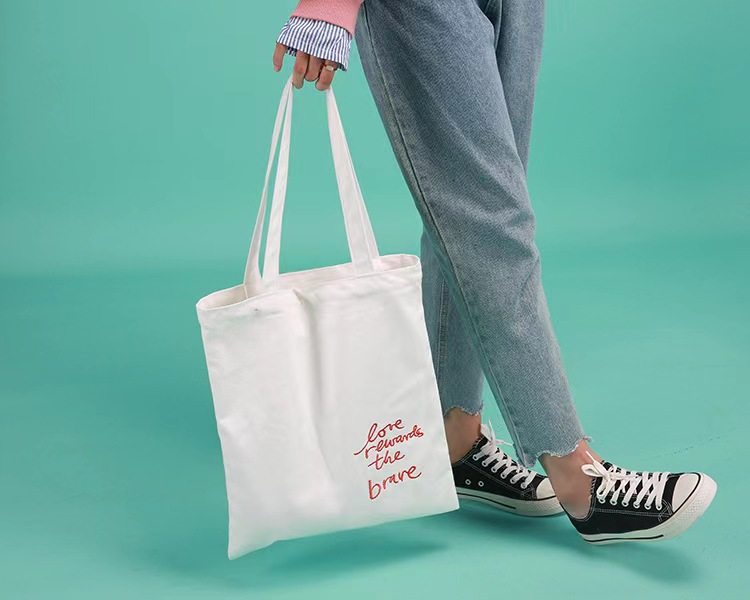 布自制 新品ins休闲帆布百搭刺绣字母简约手提单肩拉链帆布包袋,箱包皮具/热销女包/男包,时尚帆布包,淘宝优惠券,粉丝福利购,淘宝优惠卷