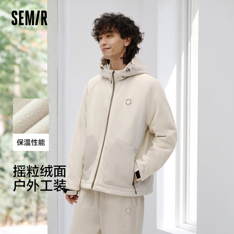 森马户外工装外套摇粒绒夹克男款图片