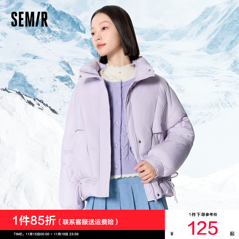 花朵提花棉服森马设计感宽松