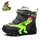 Динозавр, туфли, детская демисезонная водонепроницаемая флисовая удерживающая тепло обувь для мальчиков, тираннозавр Рекс, 3-6-9 лет