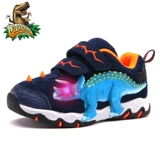 Детский динозавр, спортивная обувь, нескользящая повседневная обувь для мальчиков, мигающий свет