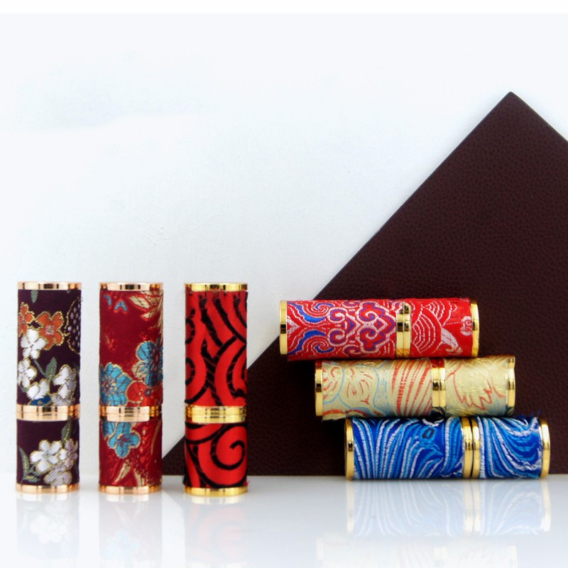 厂家批发 现货 中国风贴皮口红空管 香膏空管 可印logo化妆品包材