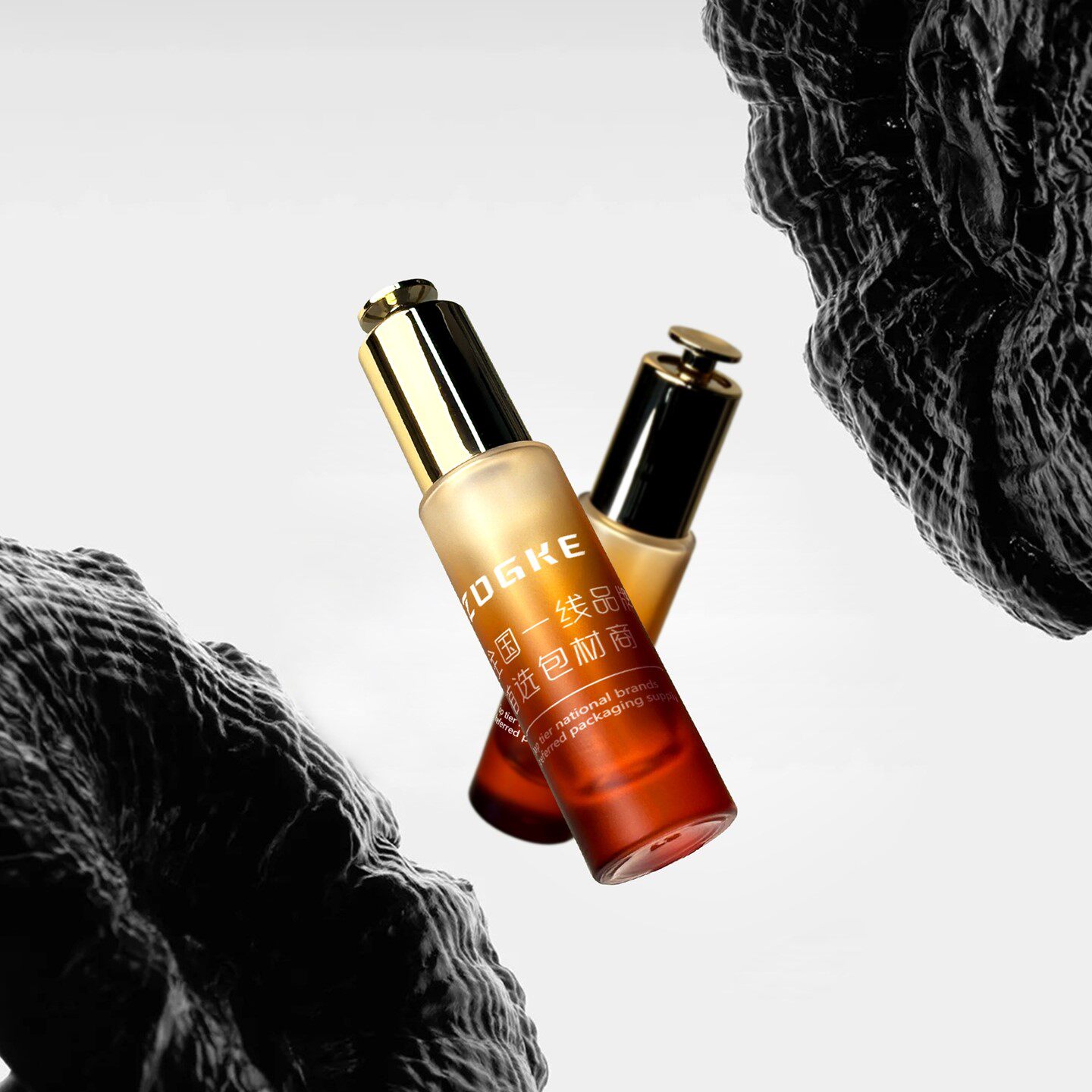 厂家现货50ml细长圆柱天线瓶按压滴管瓶医用级玻璃精油分装瓶