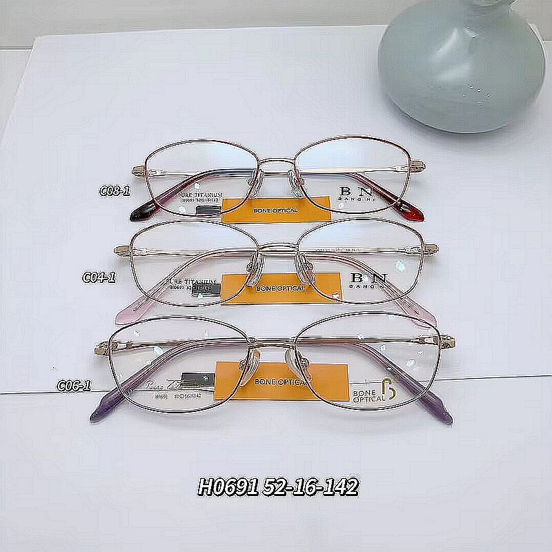 邦尼眼镜架女款近视眼镜框BN邦尼眼镜 H0691全框时尚纯钛眼镜镜架