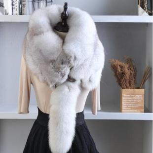 男女同款整狐狸皮毛围脖披肩真皮毛领披肩整张狐狸皮围巾真皮