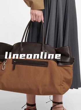 lineonline 全新自制无标款margaux17尼龙布拼真皮旅行袋手提包
