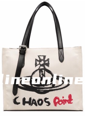 lineonline 西太后土星chaos印花帆布vivi大容量托特公文包男女通